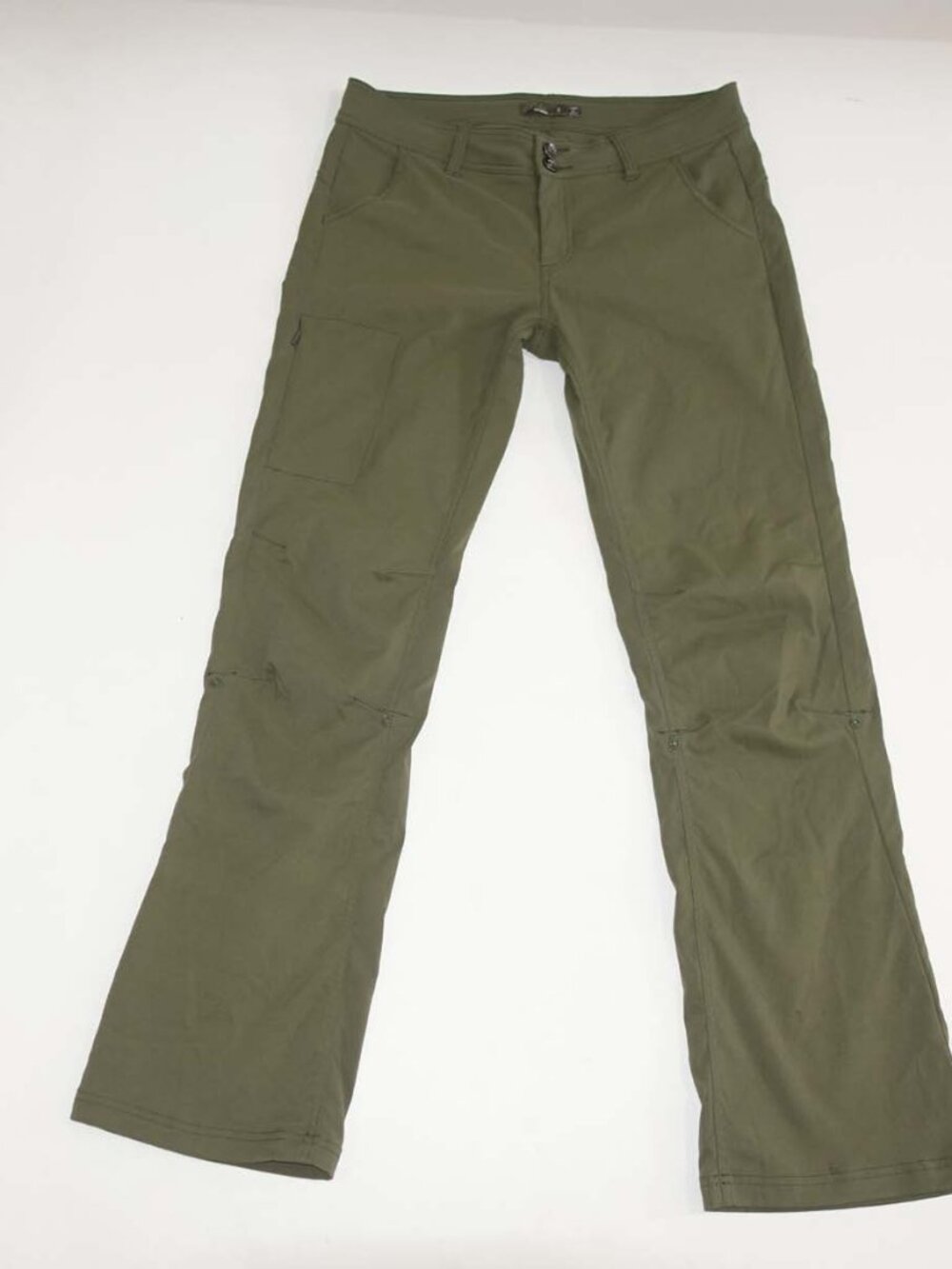 Prana Women's Halle Nylon Low Rise Boot Cut Pants Size 8 Green 31" Inseam Hiking